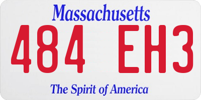 MA license plate 484EH3