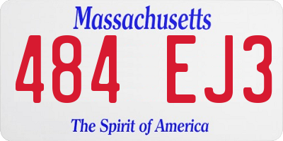 MA license plate 484EJ3
