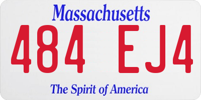 MA license plate 484EJ4
