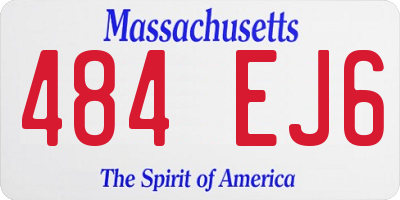 MA license plate 484EJ6