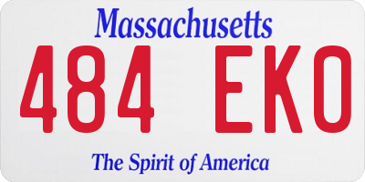 MA license plate 484EK0