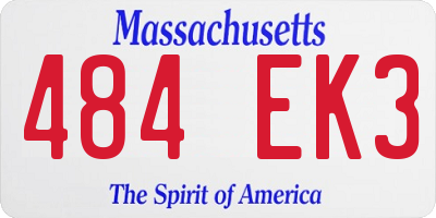 MA license plate 484EK3