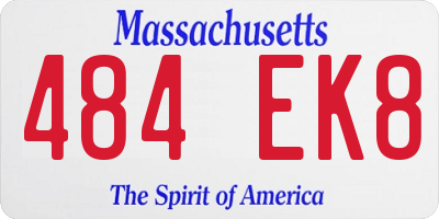 MA license plate 484EK8