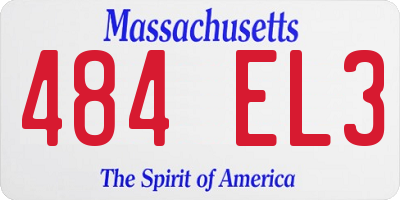 MA license plate 484EL3
