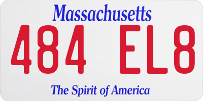 MA license plate 484EL8