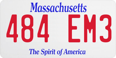 MA license plate 484EM3