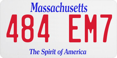 MA license plate 484EM7