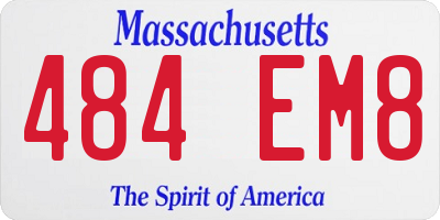 MA license plate 484EM8