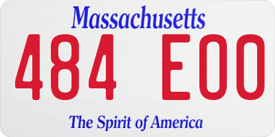 MA license plate 484EO0