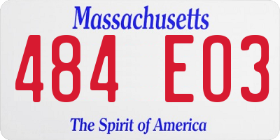 MA license plate 484EO3