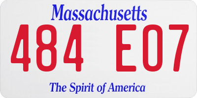 MA license plate 484EO7