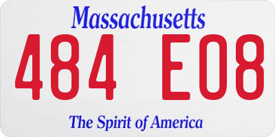 MA license plate 484EO8