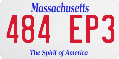 MA license plate 484EP3