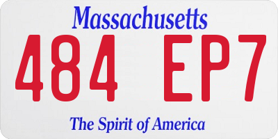 MA license plate 484EP7