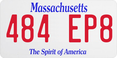 MA license plate 484EP8