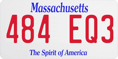 MA license plate 484EQ3