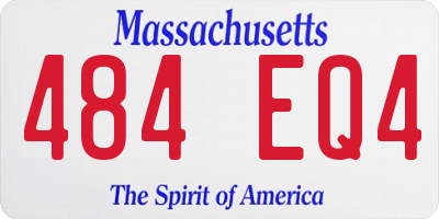 MA license plate 484EQ4