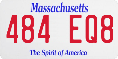 MA license plate 484EQ8