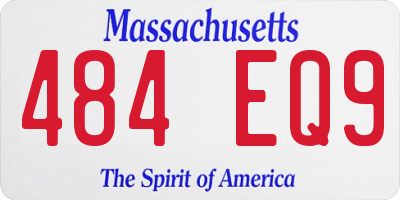 MA license plate 484EQ9
