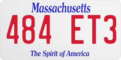 MA license plate 484ET3