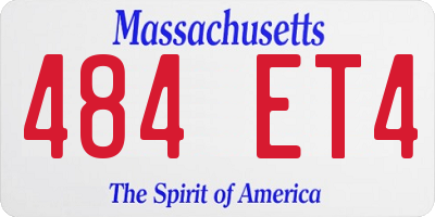 MA license plate 484ET4
