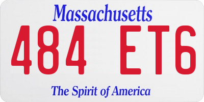 MA license plate 484ET6