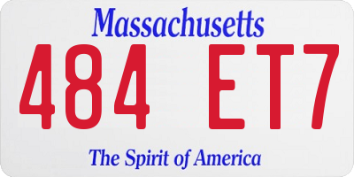 MA license plate 484ET7