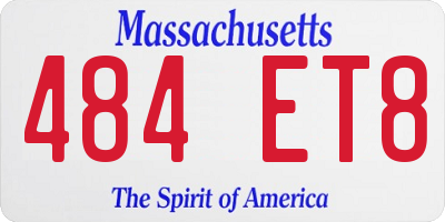 MA license plate 484ET8