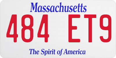 MA license plate 484ET9