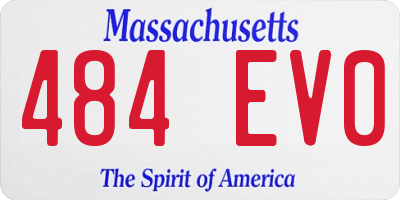 MA license plate 484EV0