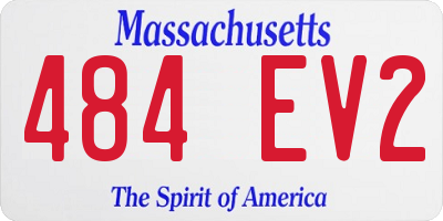 MA license plate 484EV2