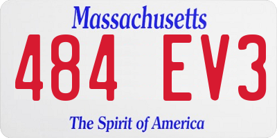 MA license plate 484EV3