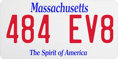 MA license plate 484EV8