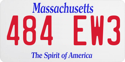 MA license plate 484EW3