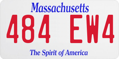 MA license plate 484EW4