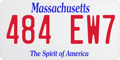 MA license plate 484EW7