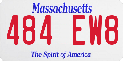 MA license plate 484EW8