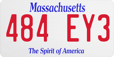 MA license plate 484EY3