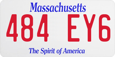 MA license plate 484EY6
