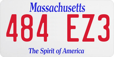 MA license plate 484EZ3