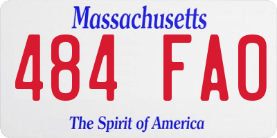 MA license plate 484FA0
