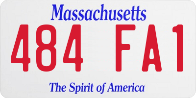 MA license plate 484FA1