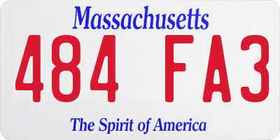 MA license plate 484FA3