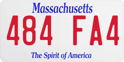 MA license plate 484FA4