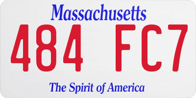 MA license plate 484FC7