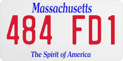MA license plate 484FD1