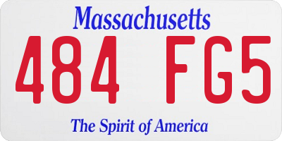 MA license plate 484FG5