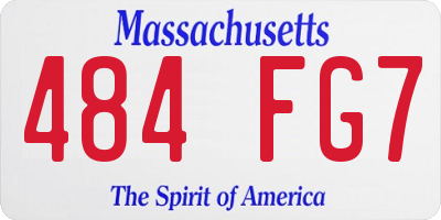 MA license plate 484FG7