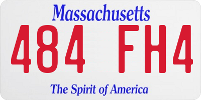 MA license plate 484FH4