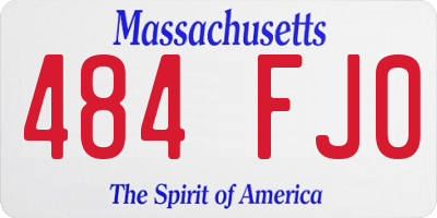 MA license plate 484FJ0